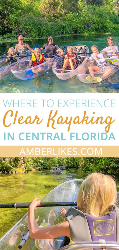 Explore the beautiful Florida waterways in a clear kayak with Get Up and Go Kayaking. Orlando lifestyle blogger, Amber Likes shares the amazing clear kayaks