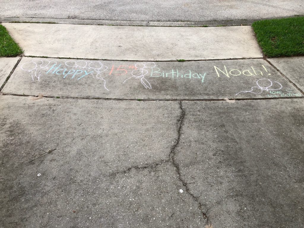 birthday chalk art