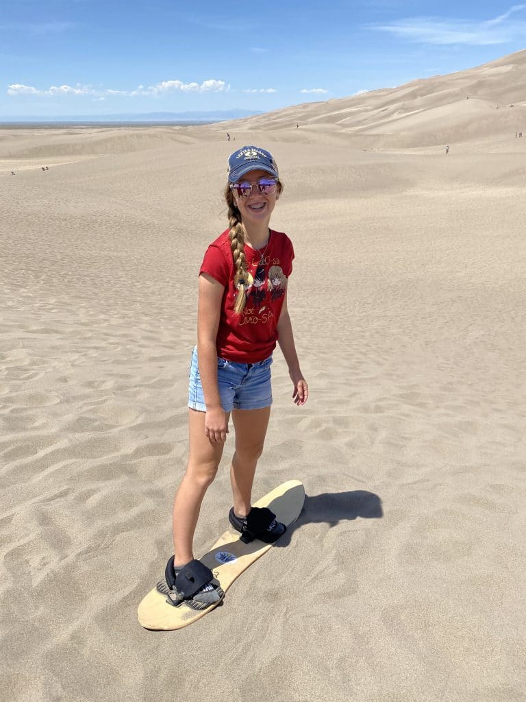 sand board in great sand dunes national park