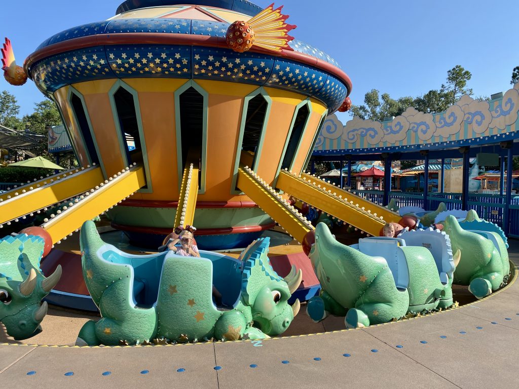 best rides at Animal Kingdom triceratops spin