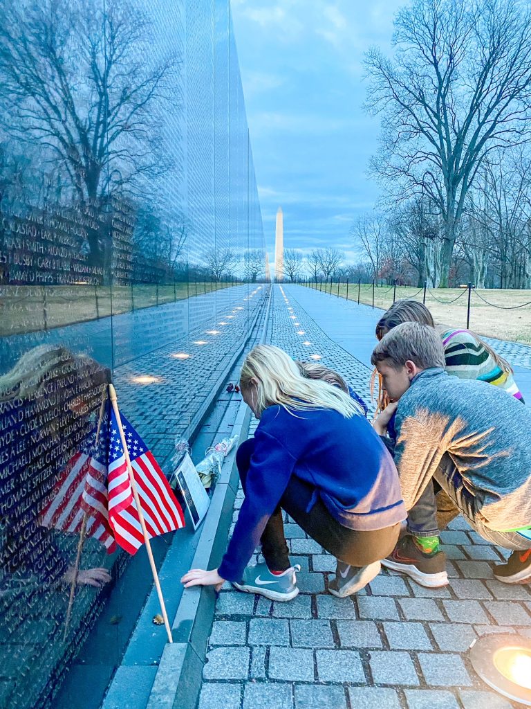 Vietnam Memorial with kids