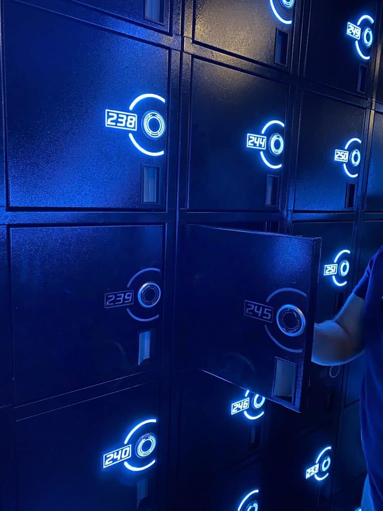 Lockers at Tron ride